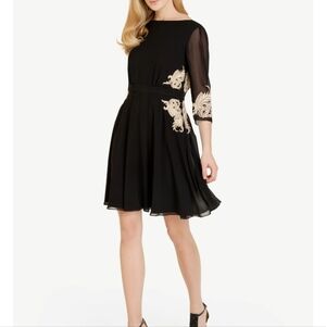Ted Baker London Black Embroidered Gaenor Dress